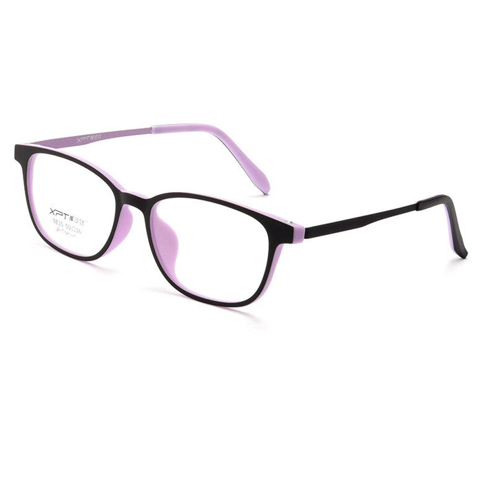 Zirosat Unisex Full Rim Square Tr 90 Titanium Eyeglasses 9835 Full Rim Zirosat black purple