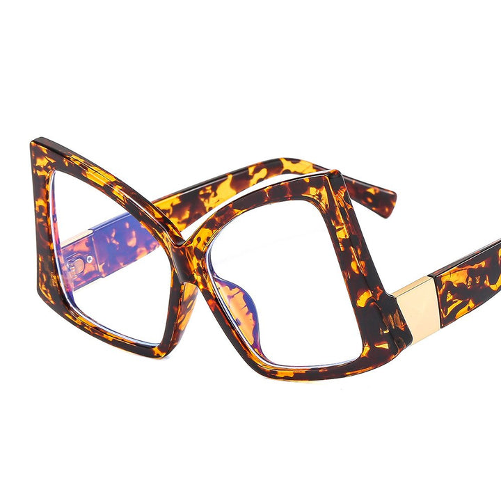 CCspace Women's Full Rim Oversized Square Cat Eye Acetate Eyeglasses 55385 Full Rim CCspace China C4Leopard