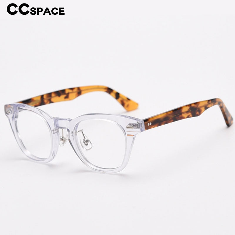 CCspace Unisex Full Rim Square Acetate Fiber Eyeglasses 55683 Full Rim CCspace