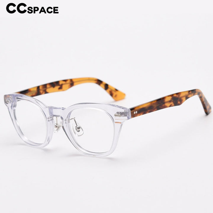 CCspace Unisex Full Rim Square Acetate Fiber Eyeglasses 55683 Full Rim CCspace