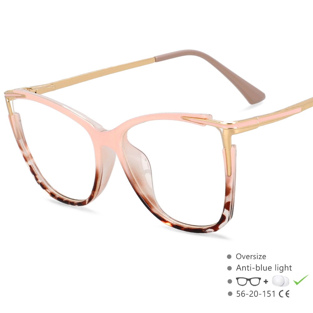CCspace Unisex Full Rim Square Acetate Alloy Eyeglasses 55409 Full Rim CCspace China CaramelBean