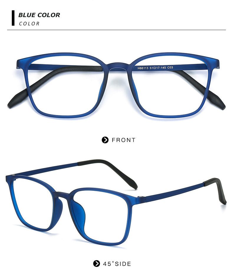 Chashma Unisex Full Rim Ultem Titanium Square Frame Eyeglasses 66113 Full Rim Chashma