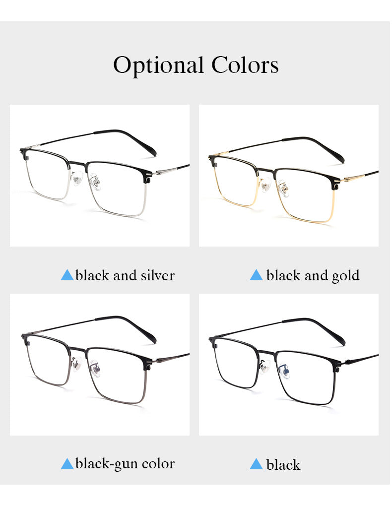 Hotochki Men's Full/Semi Rim SquareTitanium Frame Eyeglasses 0608-0606 Semi Rim Hotochki