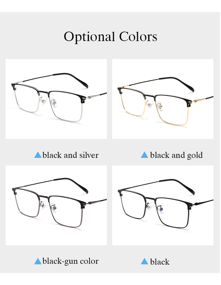 Hotochki Men's Full/Semi Rim SquareTitanium Frame Eyeglasses 0608-0606 Semi Rim Hotochki