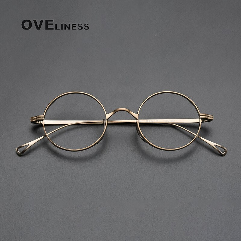 Oveliness Unisex Full Rim Round Titanium Eyeglasses 10518 Full Rim Oveliness