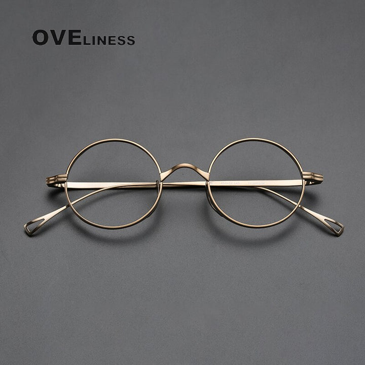 Oveliness Unisex Full Rim Round Titanium Eyeglasses 10518 Full Rim Oveliness