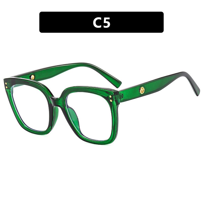 CCspace Unisex Full Rim Square Cat Eye Acetate Eyeglasses 55503 Full Rim CCspace China GreenWhite