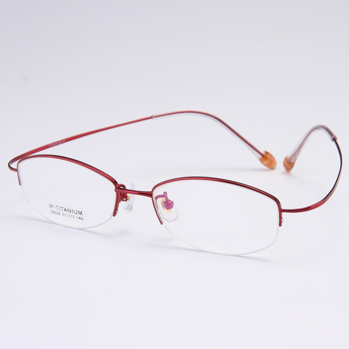 Bclear Women's Semi Rim Titanium Oval Eyeglasses Sc18026 Semi Rim Bclear