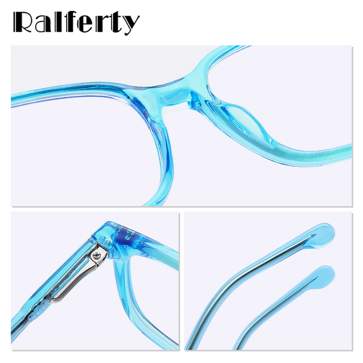 Ralferty Children's Unisex Full Rim Square Tr 90 Acetate Eyeglasses M3568 Full Rim Ralferty