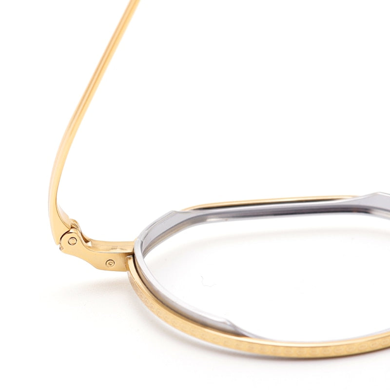 Muzz Unisex Full Rim Round Square Titanium Acetate Eyeglasses 1231 Full Rim Muzz