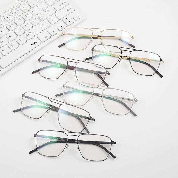 Hdcrafter Unisex Full Rim Square Tr 90 Titanium Double Bridge Eyeglasses Full Rim Hdcrafter Eyeglasses