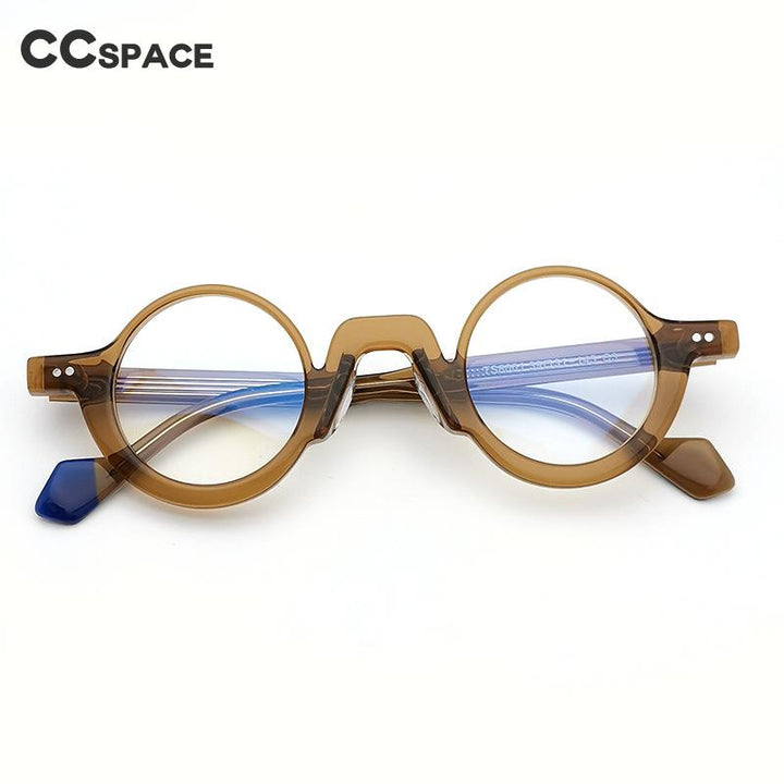 CCspace Unisex Full Rim Round Acetate Eyeglasses 55305 Full Rim CCspace