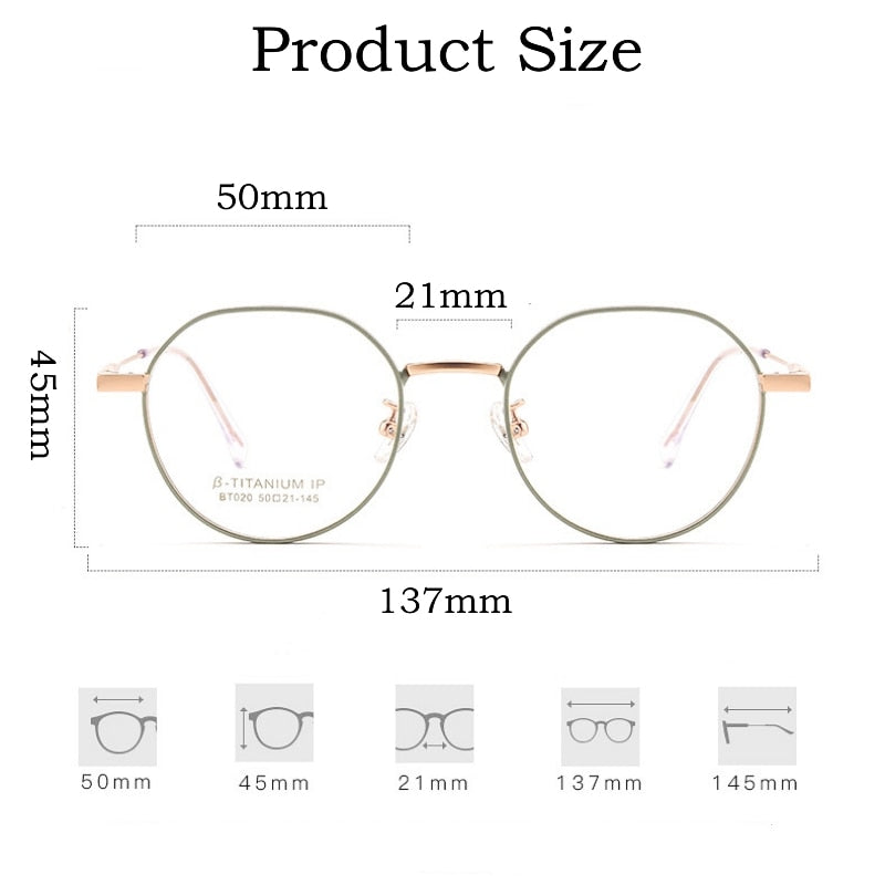 Yimaruili Unisex Full Rim Polygonal Titanium Eyeglasses Bt020t Full Rim Yimaruili Eyeglasses