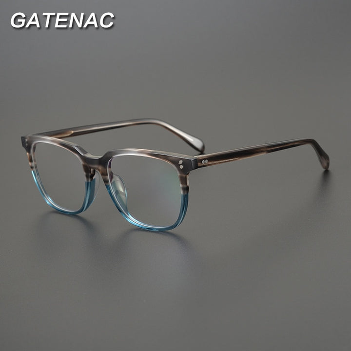 Gatenac Unisex Full Rim Square Acetate Frame Eyeglasses Gxyj778 Full Rim Gatenac