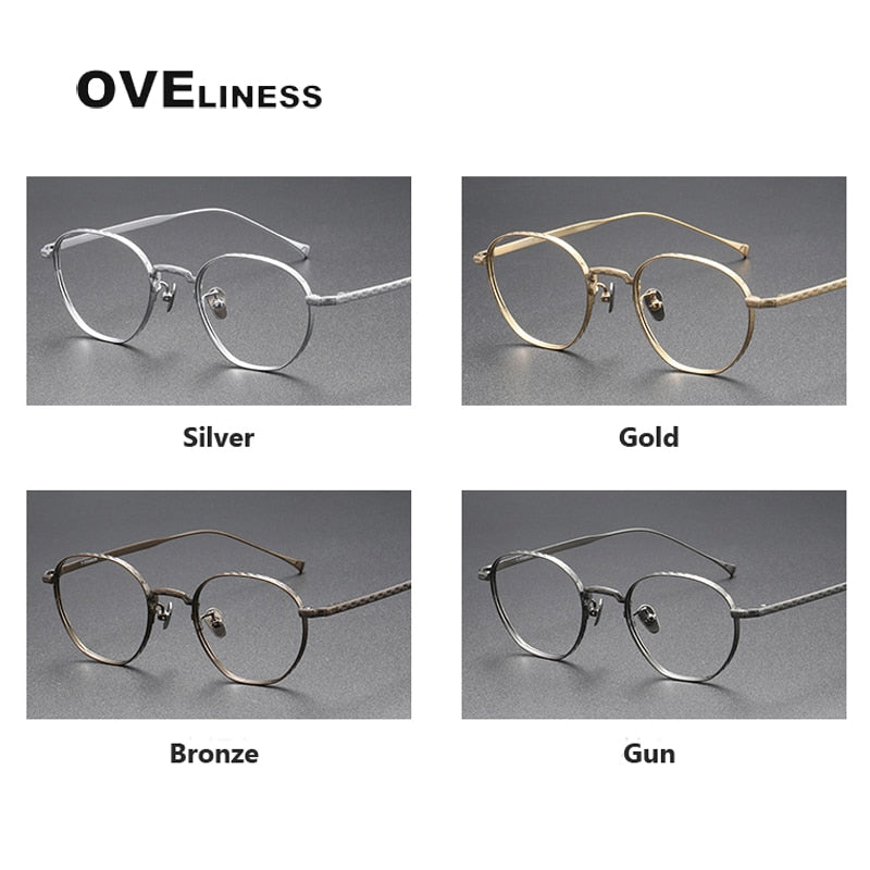 Oveliness Unisex Full Rim Round Titanium Eyeglasses 163 Full Rim Oveliness