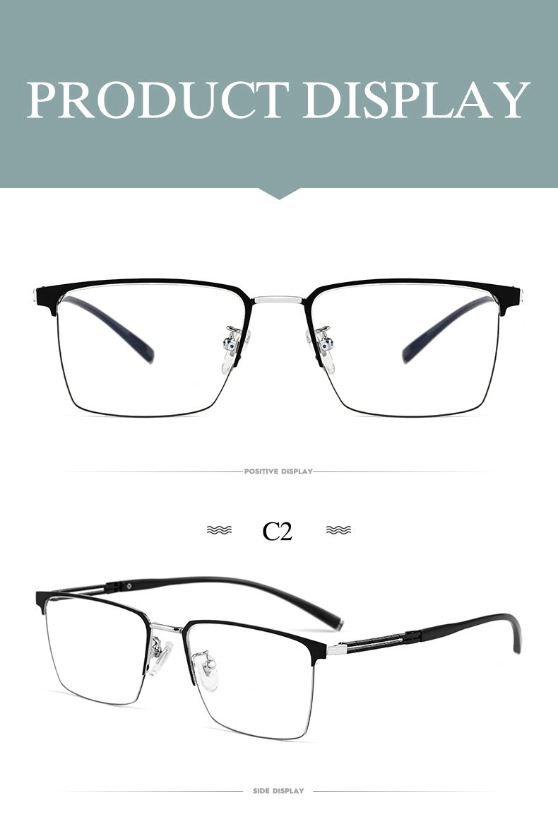 Hotochki Men's Full Rim Square Tr 90 Titanium Frame Eyeglasses T8610t Full Rim Hotochki