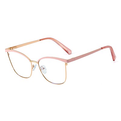 Ralferty Women's Full Rim Square Cat Eye Acetate Alloy Eyeglasses F95783 Full Rim Ralferty C2 Pink China 