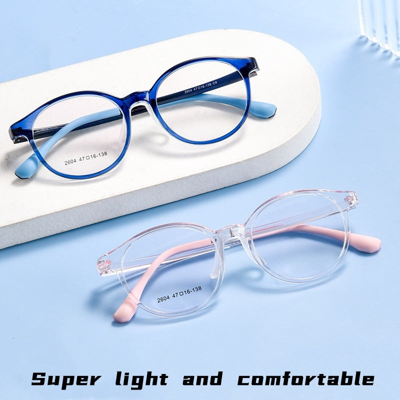 Yimaruili Children's Unisex Full Rim Tr 90 Round Eyeglasses 2604et Full Rim Yimaruili Eyeglasses   