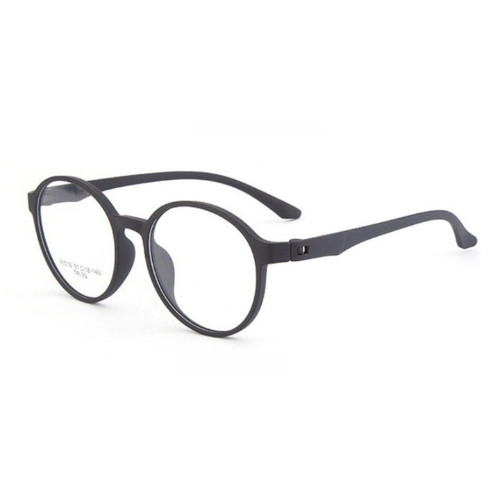 Handoer Unisex Full Rim Round Tr 90 Rubber Titanium Hyperopic Reading Glasses 66016 Reading Glasses Handoer 0 black