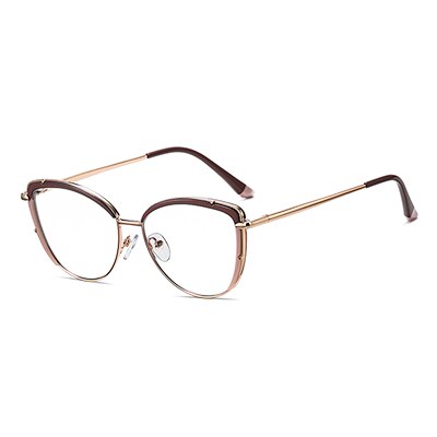 Ralferty Women's Full Rim Square Cat Eye Acetate Alloy Eyeglasses F95966 Full Rim Ralferty C2 Cameo - Pink China