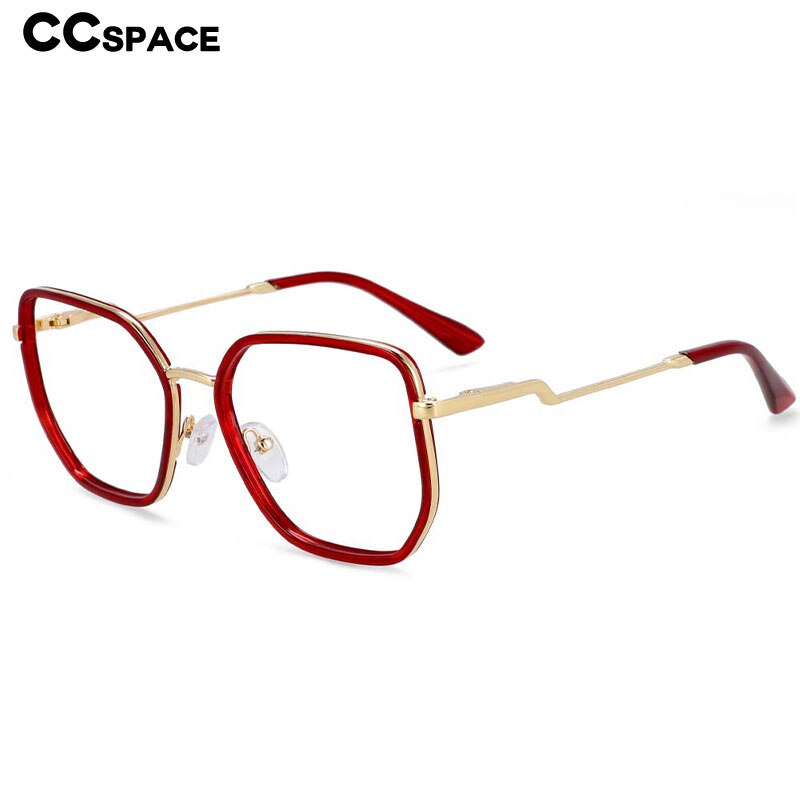 CCspace Women's Full Rim Square Tr 90 Titanium Frame Eyeglasses 54197 Full Rim CCspace