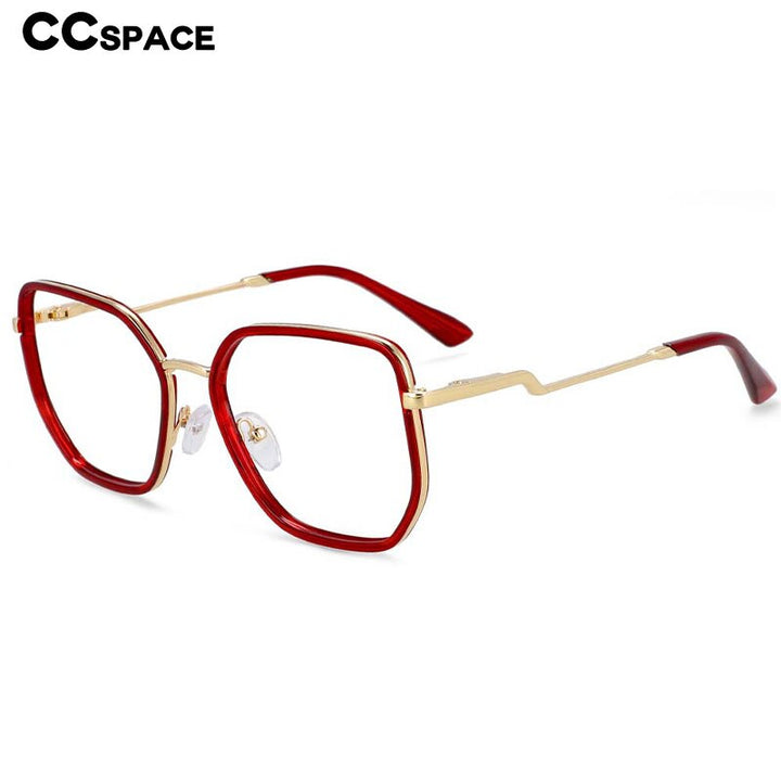 CCspace Women's Full Rim Square Tr 90 Titanium Frame Eyeglasses 54197 Full Rim CCspace