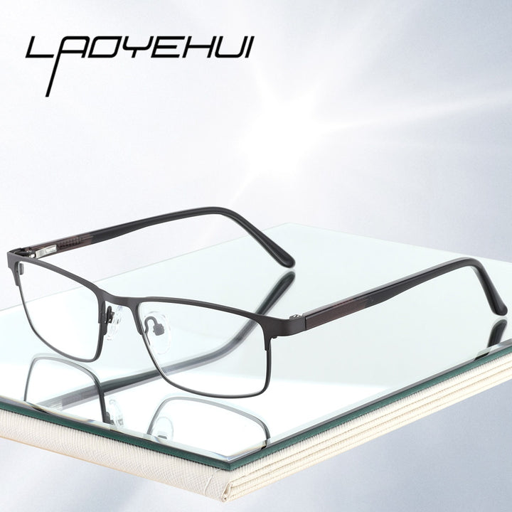Laoyehui Unisex Full Rim Square Alloy Reading Glasses Anti Blue Light 18049 Reading Glasses Laoyehui
