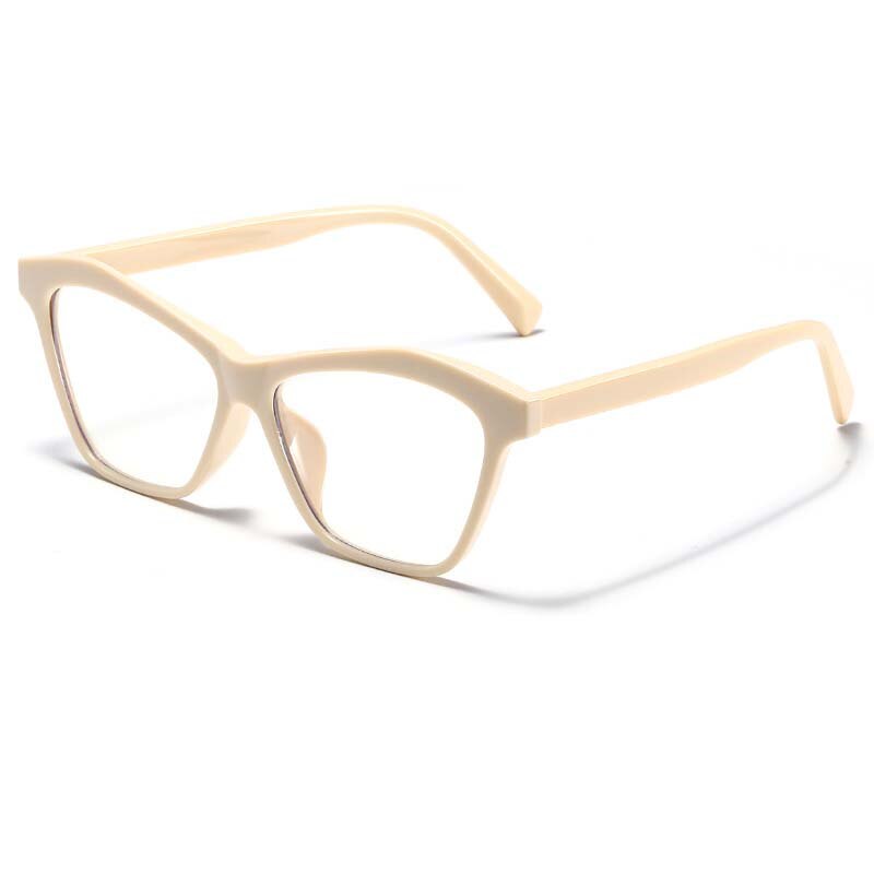 CCspace Women's Full Rim Square Cat Eye Acetate Eyeglasses 55061 Full Rim CCspace China Beige