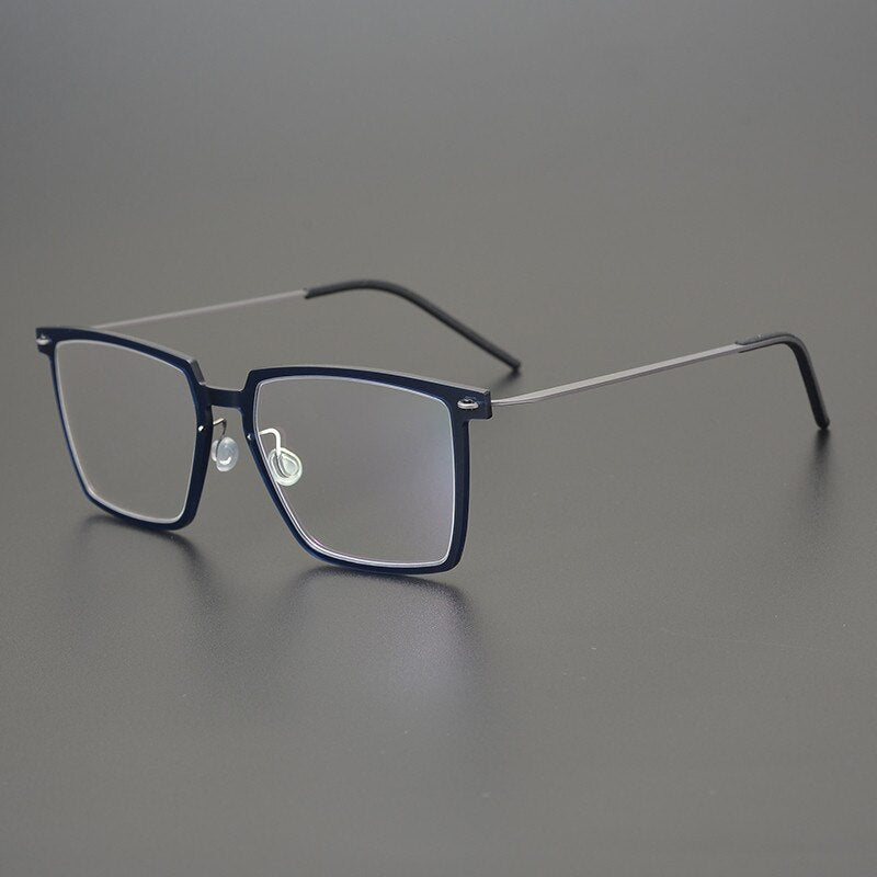 Gatenac Unisex Full Rim Square Acetate Titanium Eyeglasses Gxyj949 Full Rim Gatenac Blue