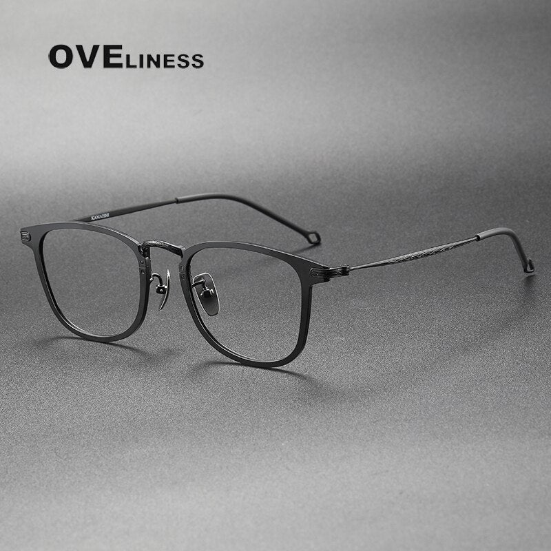 Oveliness Unisex Full Rim Square Titanium Eyeglasses 88009 Full Rim Oveliness