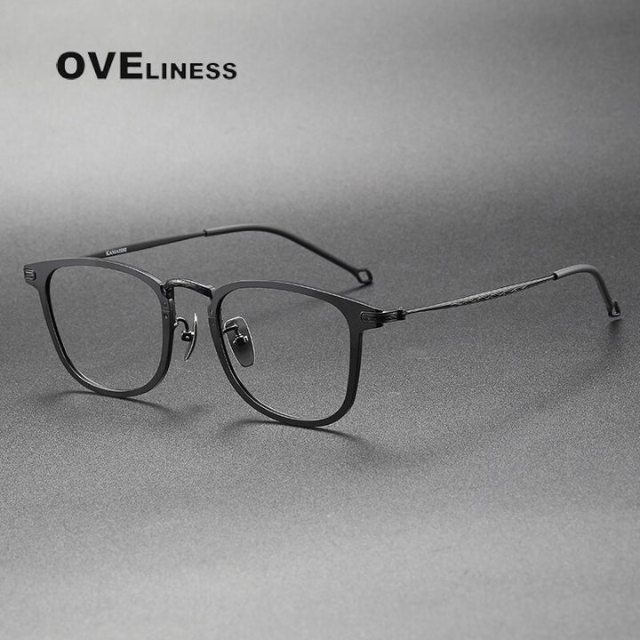 Oveliness Unisex Full Rim Square Titanium Eyeglasses 88009 Full Rim Oveliness