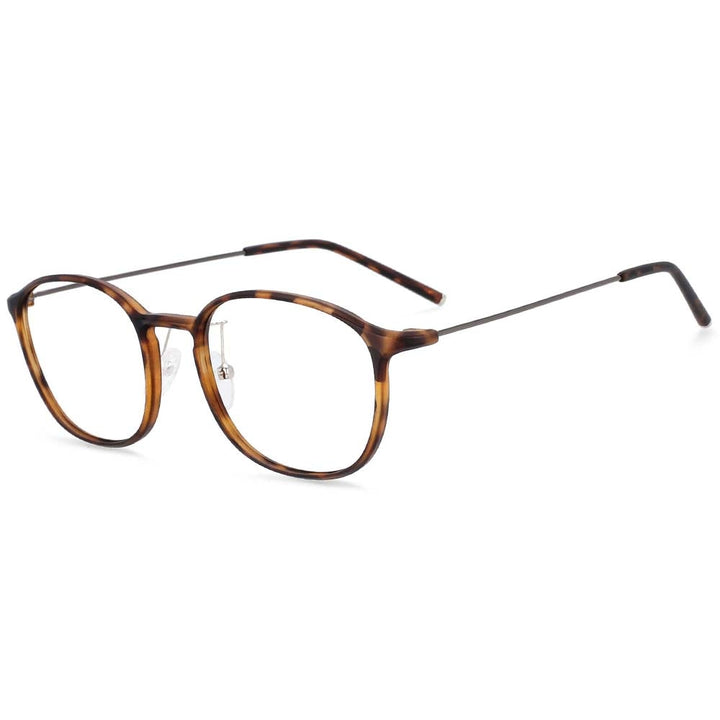 CCspace Unisex Full Rim Square Tr 90 Titanium Frame Eyeglasses 54315 Full Rim CCspace China matte-Leopard