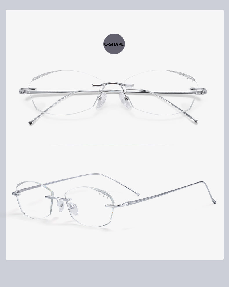 Chashma Unisex Rimless Diamond Cut Titanium Frame Custom Lens Eyeglasses 3306 Rimless Chashma