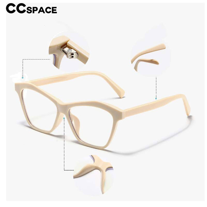 CCspace Women's Full Rim Square Cat Eye Acetate Eyeglasses 55061 Full Rim CCspace