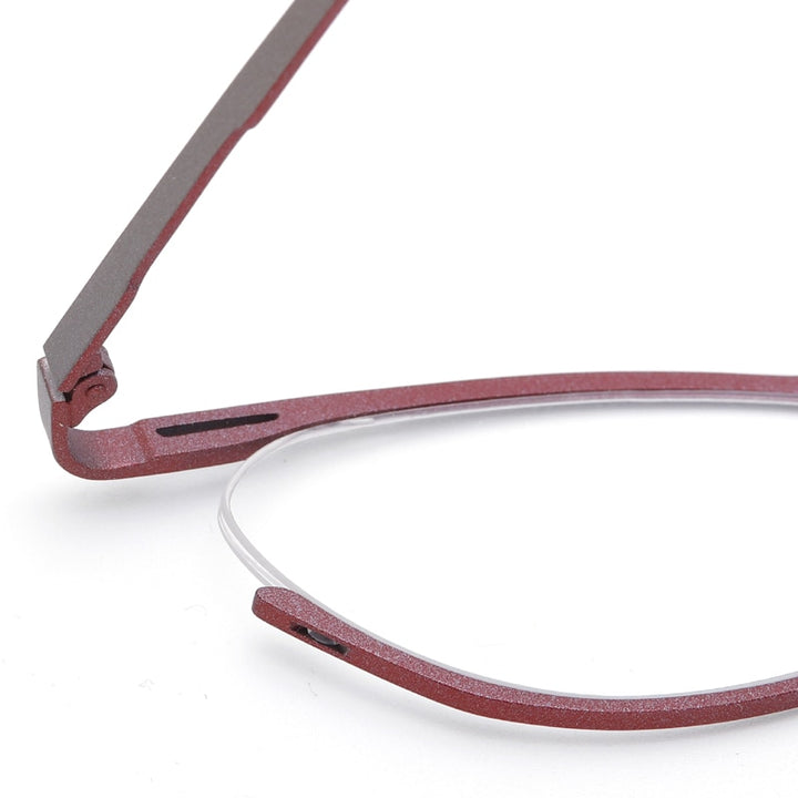 Muzz Women's Semi Rim Oval Cat Eye Titanium Eyeglasses 7761 Semi Rim Muzz