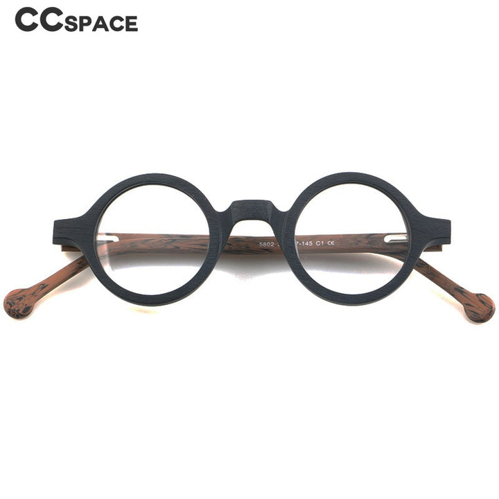 CCspace Unisex Full Rim Round Acetate Eyeglasses 55724 Full Rim CCspace