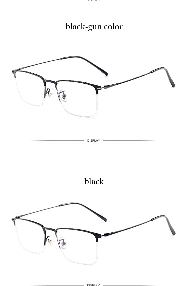 Hotochki Men's Full/Semi Rim SquareTitanium Frame Eyeglasses 0608-0606 Semi Rim Hotochki