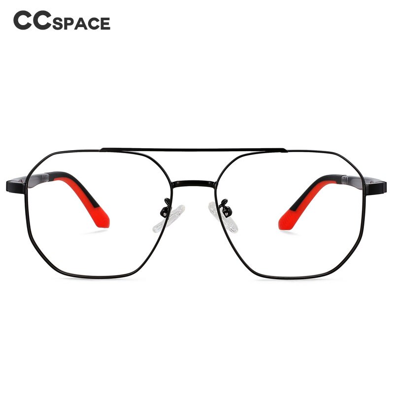 CCspace Unisex Full RIm Oval Double Bridge Alloy Eyeglasses 55604 Full Rim CCspace