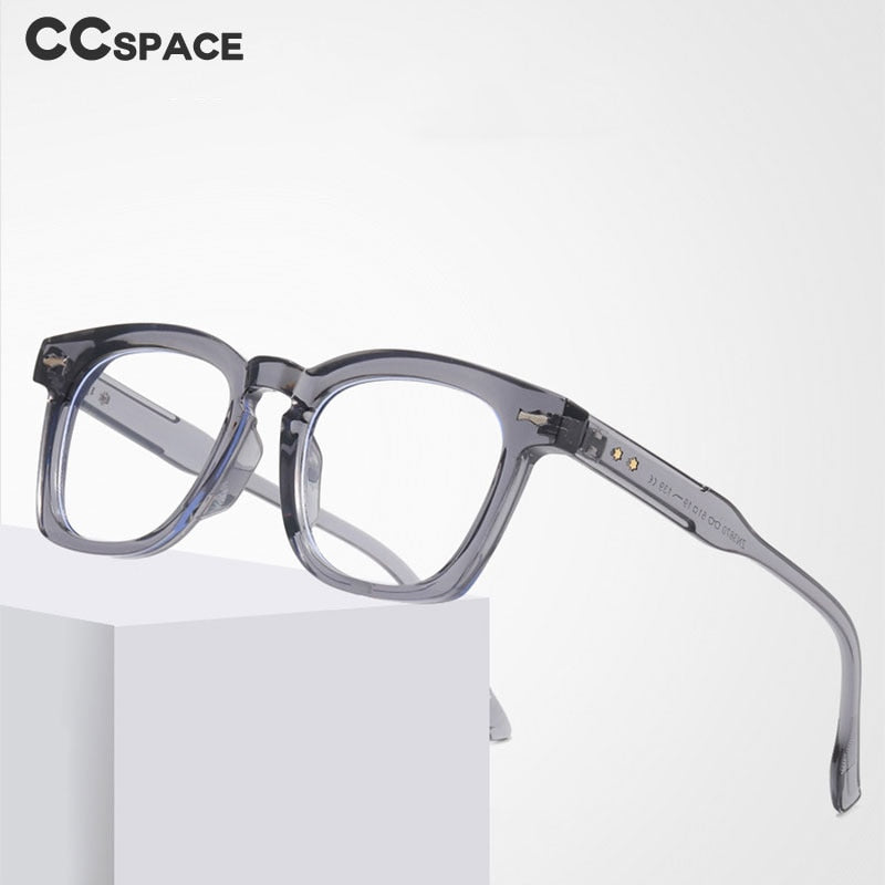 CCspace Unisex Full Rim Square Acetate Eyeglasses 55547 Full Rim CCspace