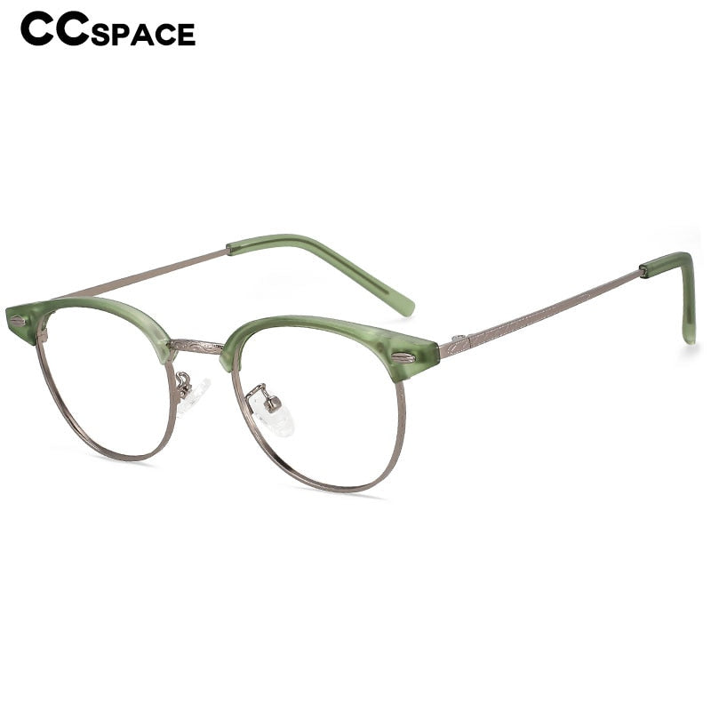 CCspace Unisex Full Rim Round Square Alloy Eyeglasses 55866 Full Rim CCspace