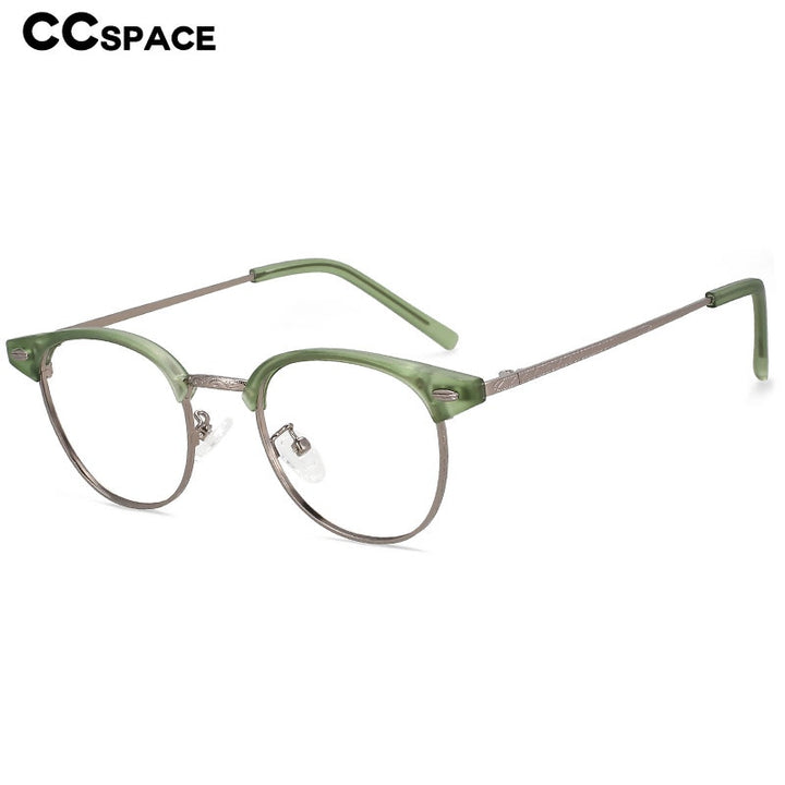 CCspace Unisex Full Rim Round Square Alloy Eyeglasses 55866 Full Rim CCspace
