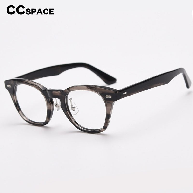 CCspace Unisex Full Rim Square Acetate Fiber Eyeglasses 55683 Full Rim CCspace