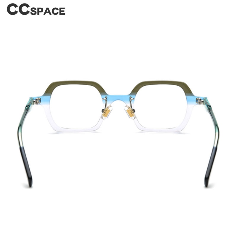 CCspace Unisex Full Rim Small Irregular Square Acetate Eyeglasses 54705 Full Rim CCspace