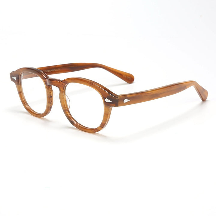 Bclear Unisex Full Rim Round Acetate Three Size S-M-L Frame Eyeglasses 1915 Full Rim Bclear Maroon Small