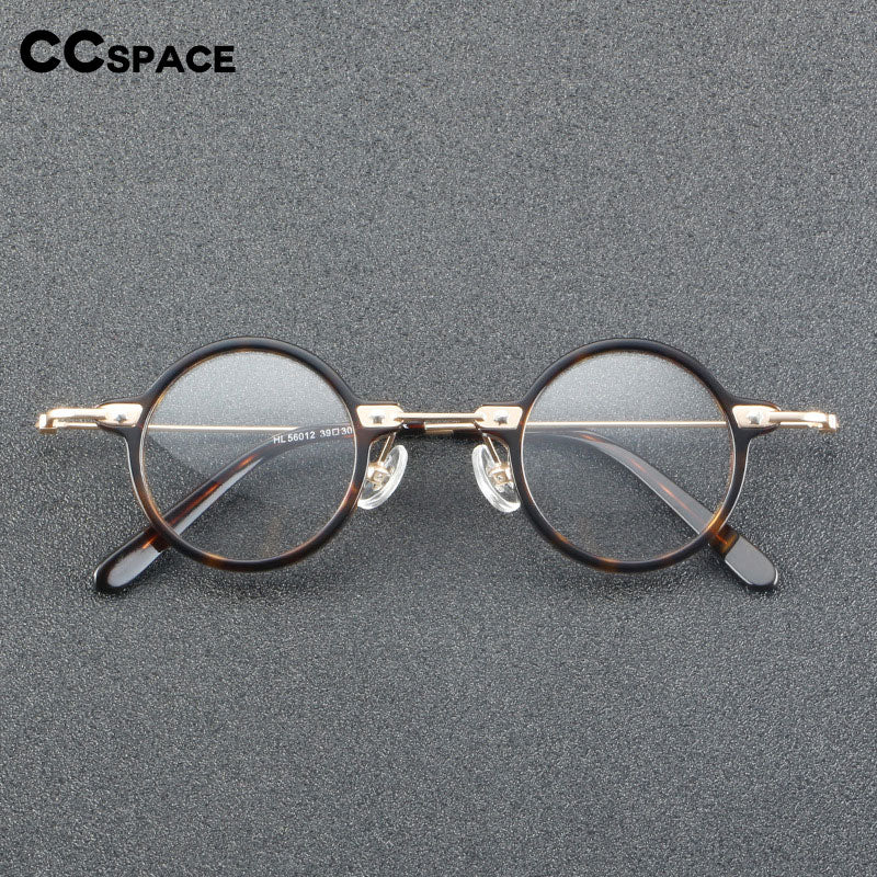 CCspace Women's Full Rim Round Acetate Eyeglasses 55275 Full Rim CCspace