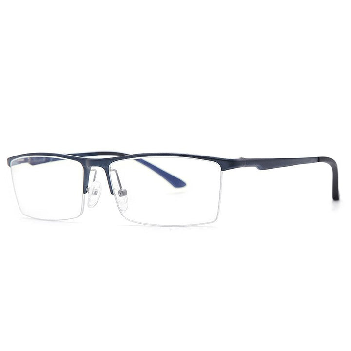 Hdcrafter Men's Semi Rim Square Aluminum Magnesium Eyeglasses 8826 Semi Rim Hdcrafter Eyeglasses