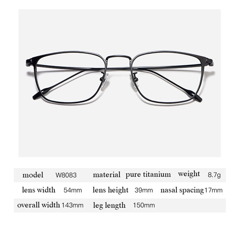 Hotochki Men's Full Rim Square Titanium Ip Electroplated Frame Eyeglasses W8083 Full Rim Hotochki