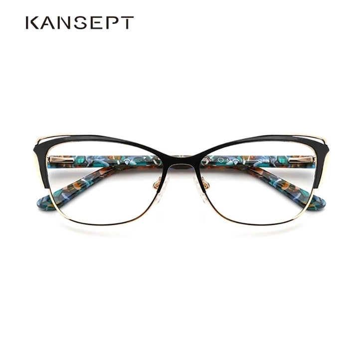 Kansept Women's Full Rim Cat Eye Stainless Steel Acetate Reading Glasses 8805 Reading Glasses Kansept