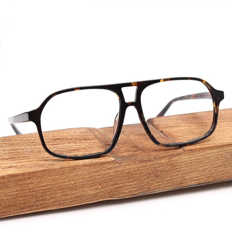 Hdcrafter Unisex Full Rim Square Double Bridge Acetate Tr 90 Eyeglasses Ft8896 Full Rim Hdcrafter Eyeglasses