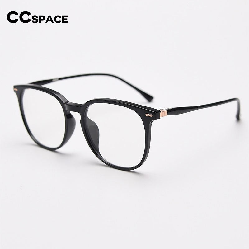 CCspace Unisex Full Rim Square Tr 90 Titanium Eyeglasses 55687 Full Rim CCspace